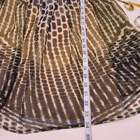 Xhilaration Yellow, Olive, Navy Polka Dot Sleeveless Fit & Flare Dress – Size M - Picture 13 of 14